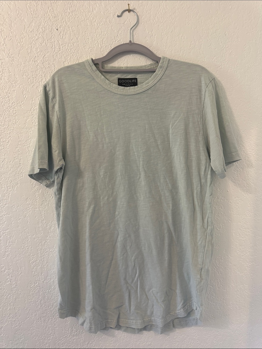 Goodlife Men's Light Sage Crew Neck Short Sleeve Tee
